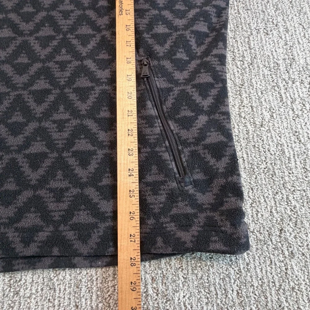 Prana‎ Fleece Pullover Mens Medium Black Aztec Geometric Quarter Zip Jacket
